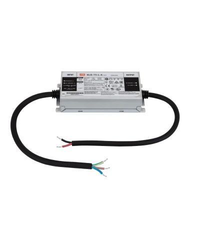 Driver MEAN WELL 100-240V IP67 Sortie 53-107V DC 700-1050mA 75W XLG-75-L-A