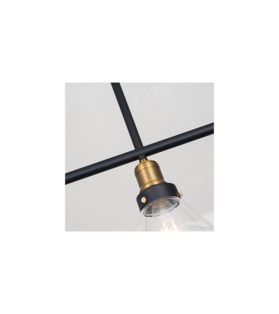 Edit Factory Glass 3 Light Bar Ceiling Pendant - Antique Brass - 101293 - vue 6
