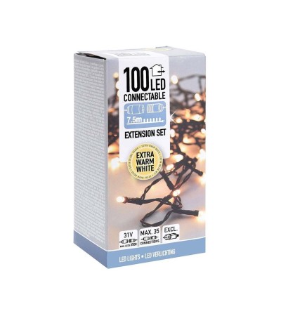 Extension 7.5 m pour Rideaux Guirlande LED Extérieurs Cble Noir