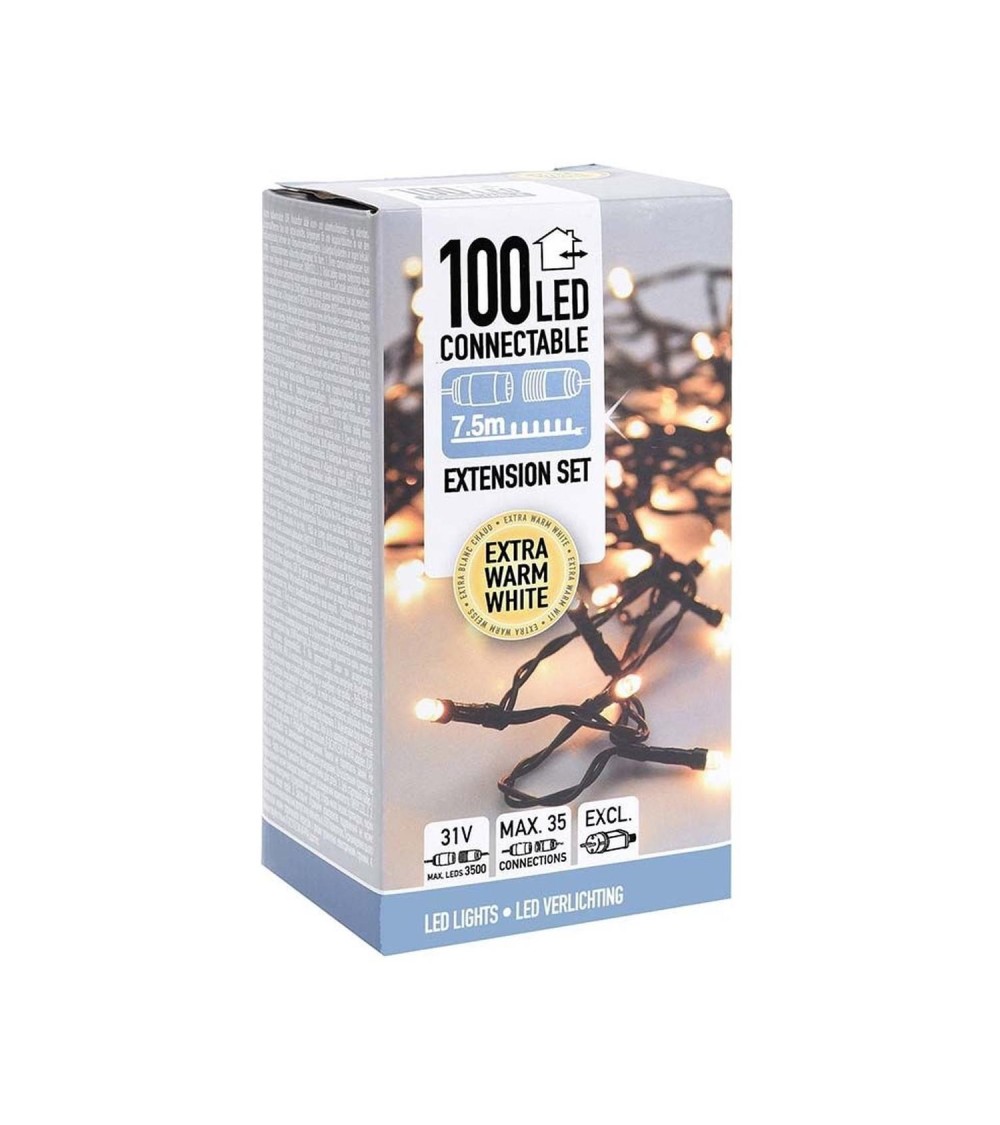 Extension 7.5 m pour Rideaux Guirlande LED Extérieurs Cble Noir - 109385 - vue 1