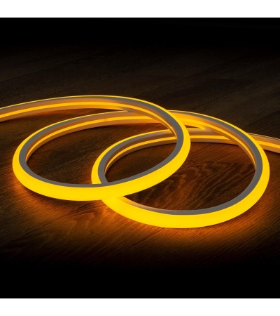 Ruban LED Néon Dimmable 220V Jaune Semi-Circulaire 180º 7.5W/m Coupe 100cm IP67 Sur mesure