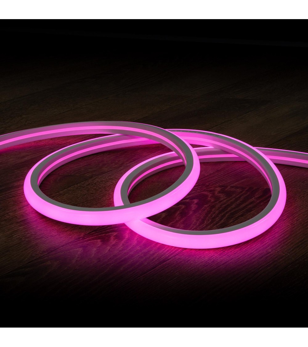 Ruban LED Néon Dimmable 220V Rose Semi-Circulaire 180º 7.5W/m Coupe 100cm IP67 Sur mesure - 86505 - vue 1