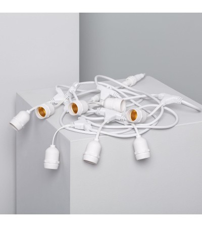 Guirlande Extérieure avec 8 Douilles E27 5.5m Blanche IP65 - 6294 - vue 2