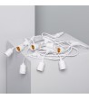 Guirlande Extérieure avec 8 Douilles E27 5.5m Blanche IP65 - 6294 - vue 2