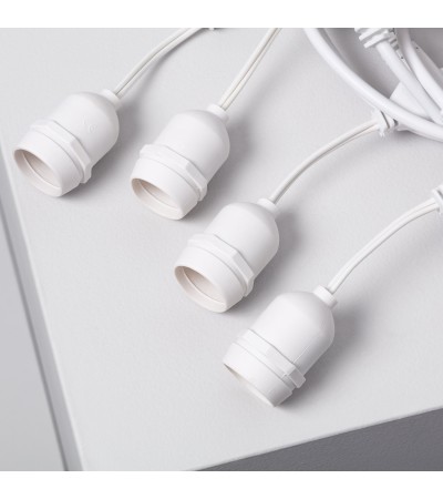 Guirlande Extérieure avec 8 Douilles E27 5.5m Blanche IP65 - 6294 - vue 3