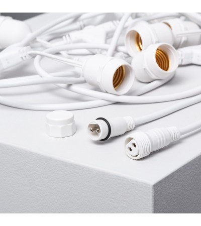 Guirlande Extérieure avec 8 Douilles E27 5.5m Blanche IP65 - 6294 - vue 6