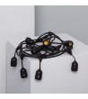 Guirlande Extérieure avec 8 Douilles E27 5.5m Noire IP65 - 6293 - vue 2