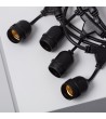 Guirlande Extérieure avec 8 Douilles E27 5.5m Noire IP65 - 6293 - vue 3
