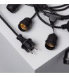 Guirlande Extérieure avec 8 Douilles E27 5.5m Noire IP65 - 6293 - vue 5