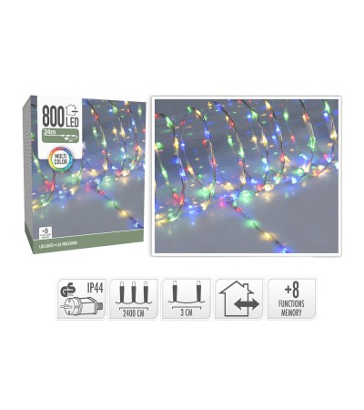 Guirlande Extérieure LED Transparente RGB 24 m
