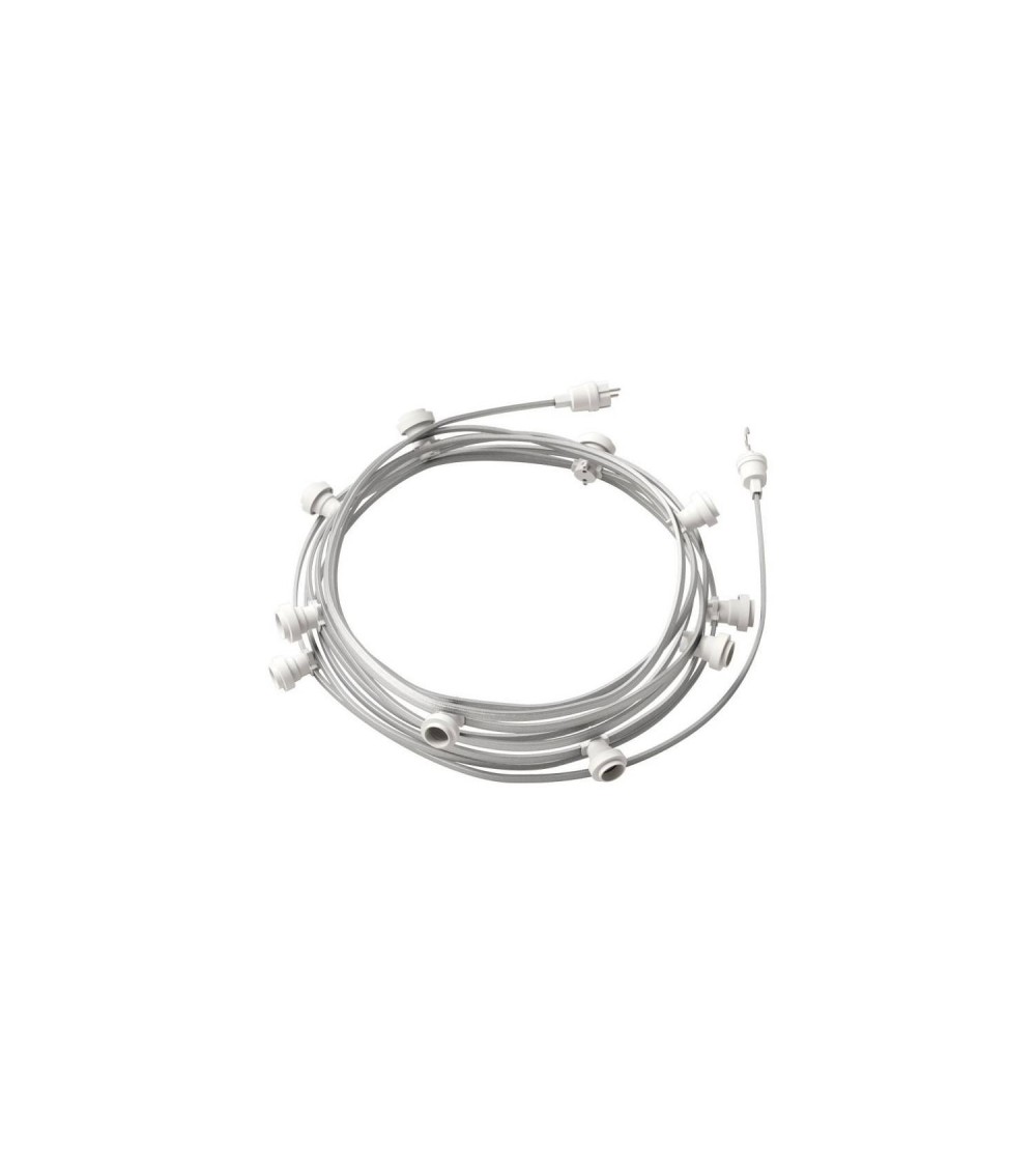 Guirlande Extérieure Lumet System 12.5m avec 10 Douilles E27 Blanche Creative-Cables CATE27B125 - 95471 - vue 1