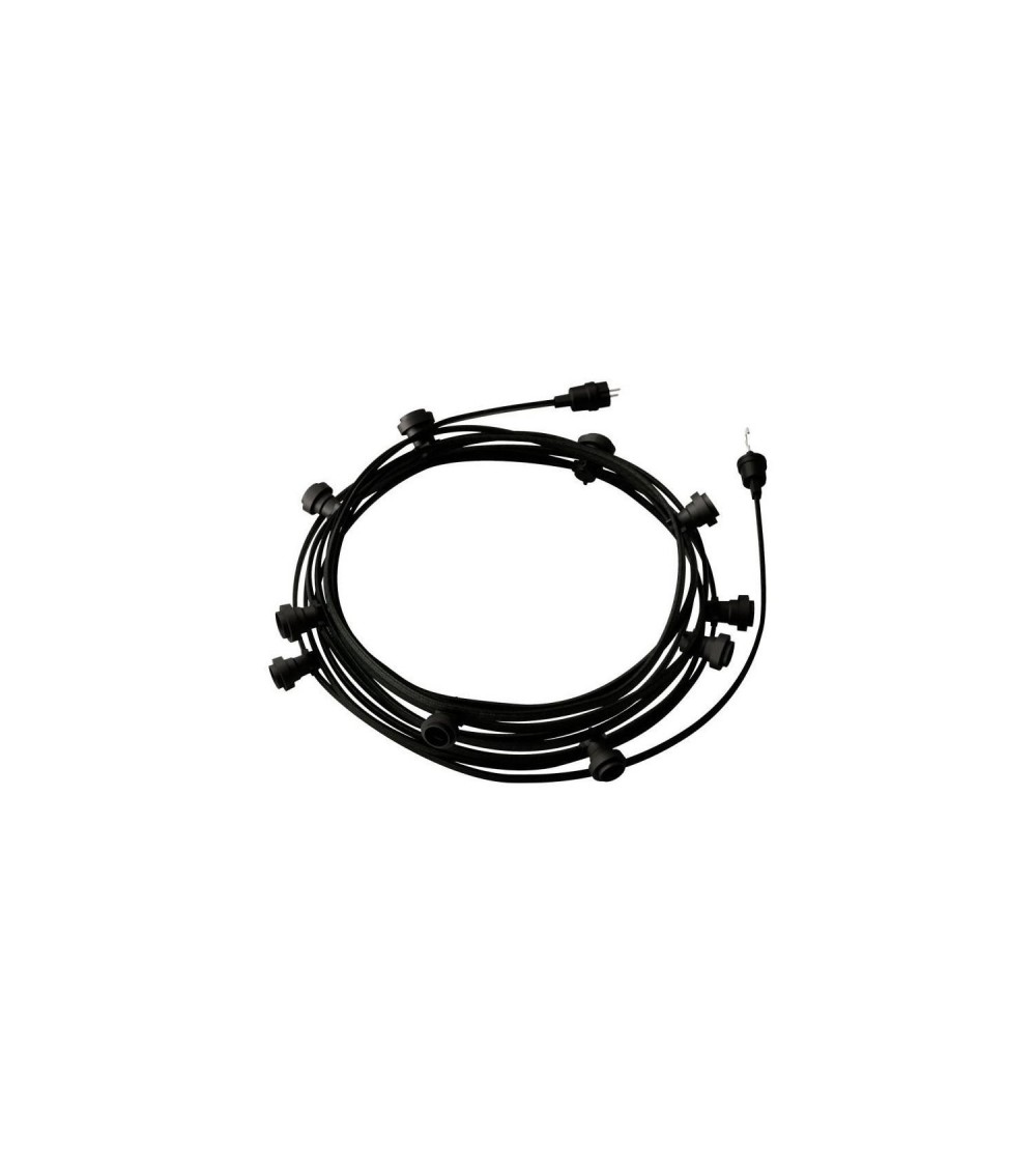 Guirlande Extérieure Lumet System 12.5m avec 10 Douilles E27 Noire Creative-Cables CATE27N125 - 95481 - vue 1