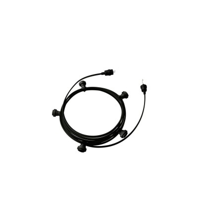 Guirlande Extérieure Lumet System 7.5m avec 5 Douilles E27 Noire Creative-Cables CATE27N075