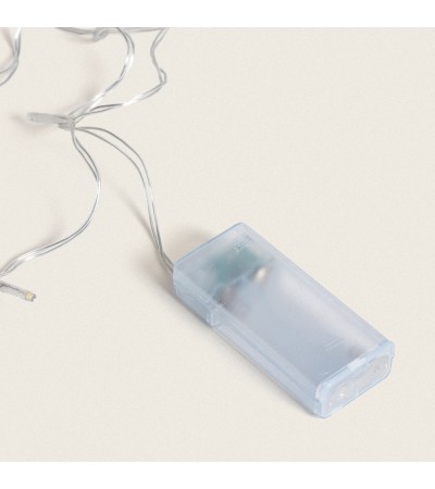 Guirlande LED Cble à Piles 1m Blanc Chaud avec Minuterie - 107796 - vue 3