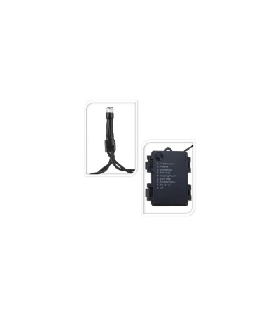 Guirlande LED Extérieure Cble Noir à Piles 7.5m - 107731 - vue 3