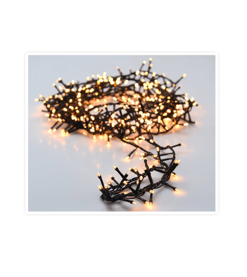 Guirlande LED Extérieure Câble Noir Blanc Chaud 8m Racimo - 110826