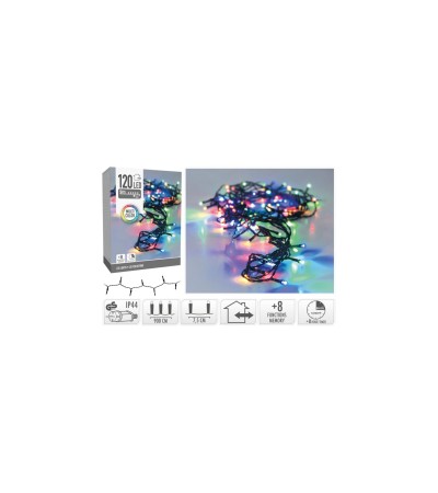 Guirlande LED Extérieure Cble Noir RGB 9m