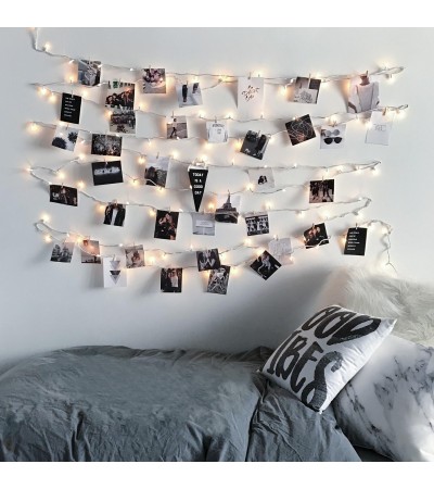 Guirlande LED Fil de Fer avec Pince à Linge Dorée 3.5m