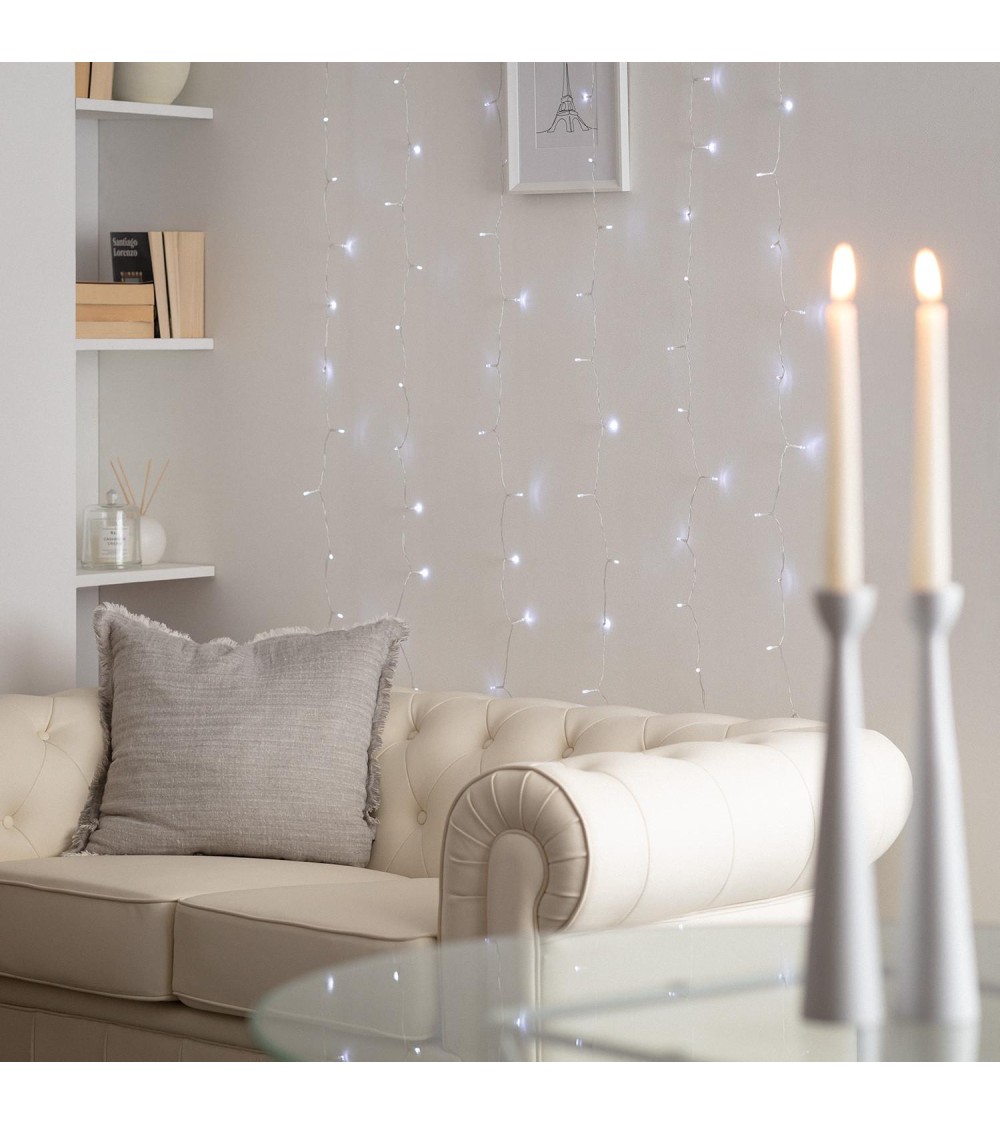 Guirlande LED Rideau à Piles 1m - 74444 - vue 1