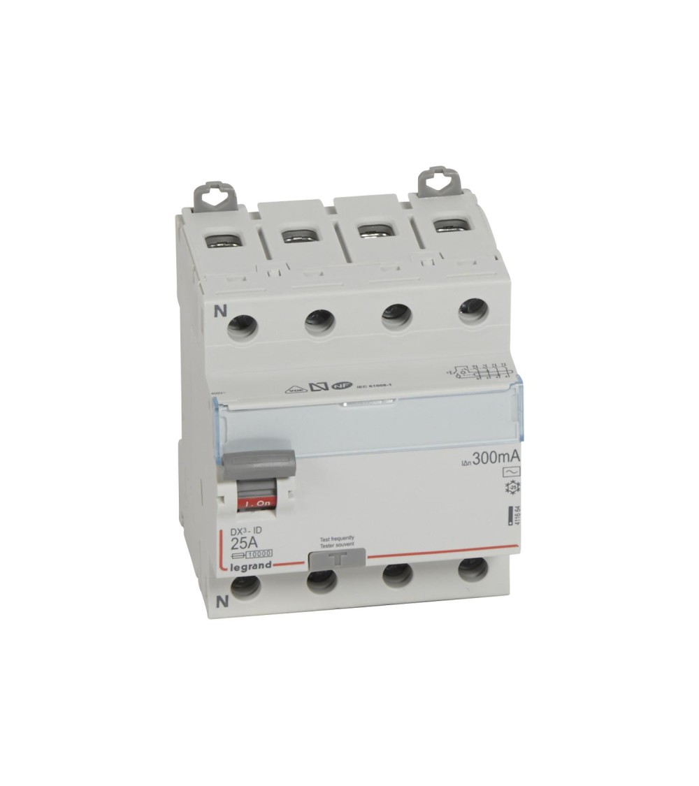 Interrupteur Différentiel DX³ Industriel 4P-300mA 10kA Class AC 25-63A LEGRAND 411664 - 79916 - vue 1