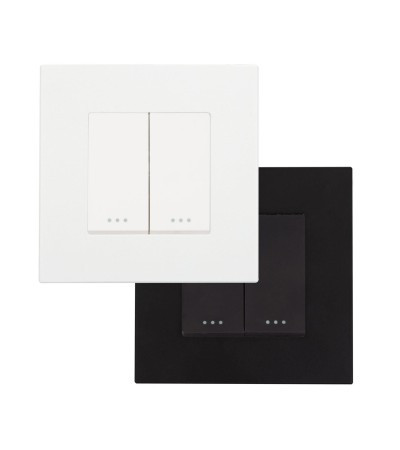 Interrupteur Double Bouton-Poussoir avec Cadre PC Modern