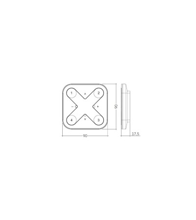 Interrupteur Mural pour Module Variation Wireless 1-10V DALI basicDIM TRIDONIC - 6685 - vue 3