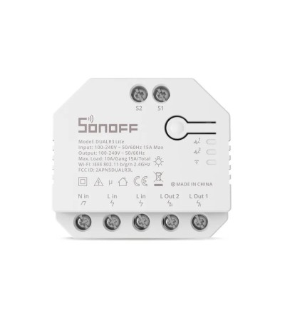 Interrupteur WiFi Compatible avec Double Interrupteur Conventionnel SONOFF Dual R3 Lite 15A - 92278 - vue 2