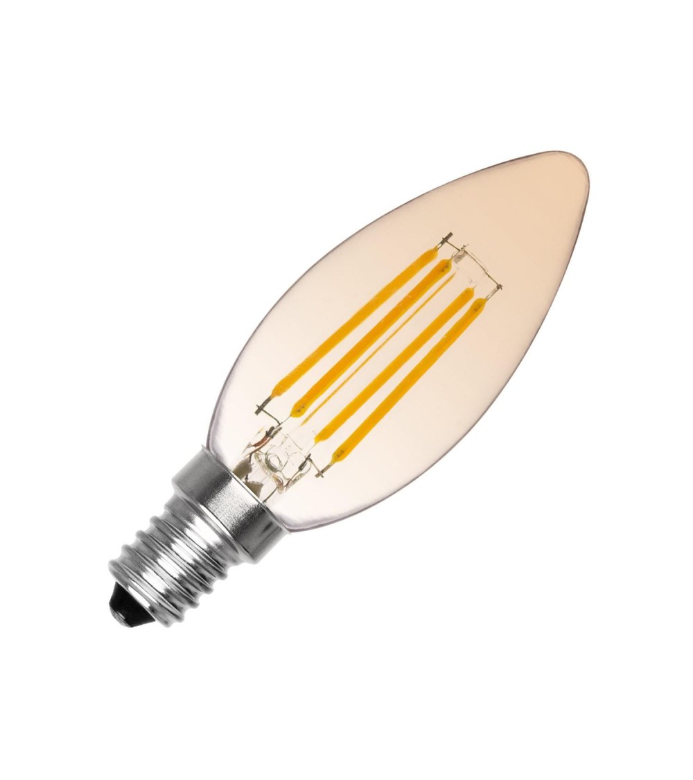 Ampoule LED Filament E14 6W 600 lm Dimmable C35 Bougie Gold - 106974 - vue 1