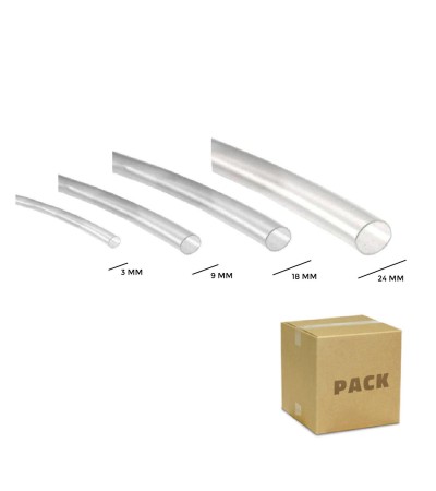 Kit Gaine Thermorétractable 4 Diamétres Différentes Transparente avec Rétraction 3:1