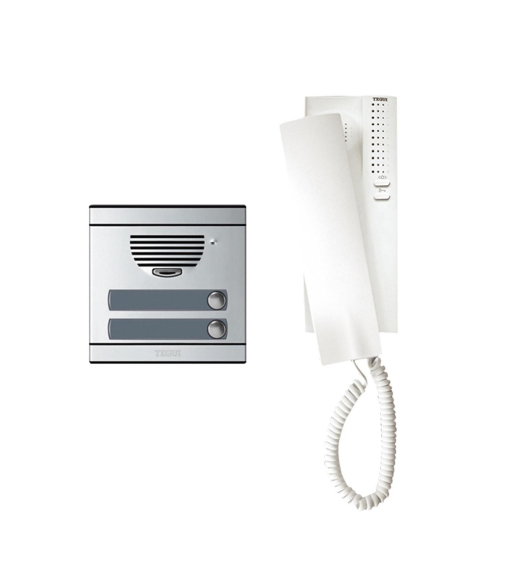 Kit Interphone 2 Logements 2 fils avec Panneau et Téléphones Serie 7 TEGUI 375012 - 78342 - vue 1