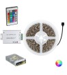 Kit Ruban LED 24V DC 60LED/m RGB 5m IP65 Largeur 10mm Coupe tous les 10cm avec Bloc d'Alimentation et Controleur - 62736…