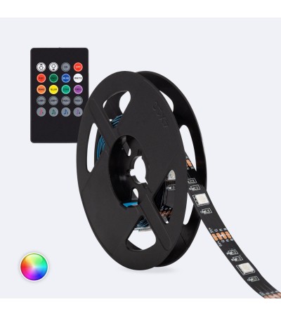 Ruban LED 5V RGB 24 LED/m 2m IP20 Kit avec USB pour Télévision
