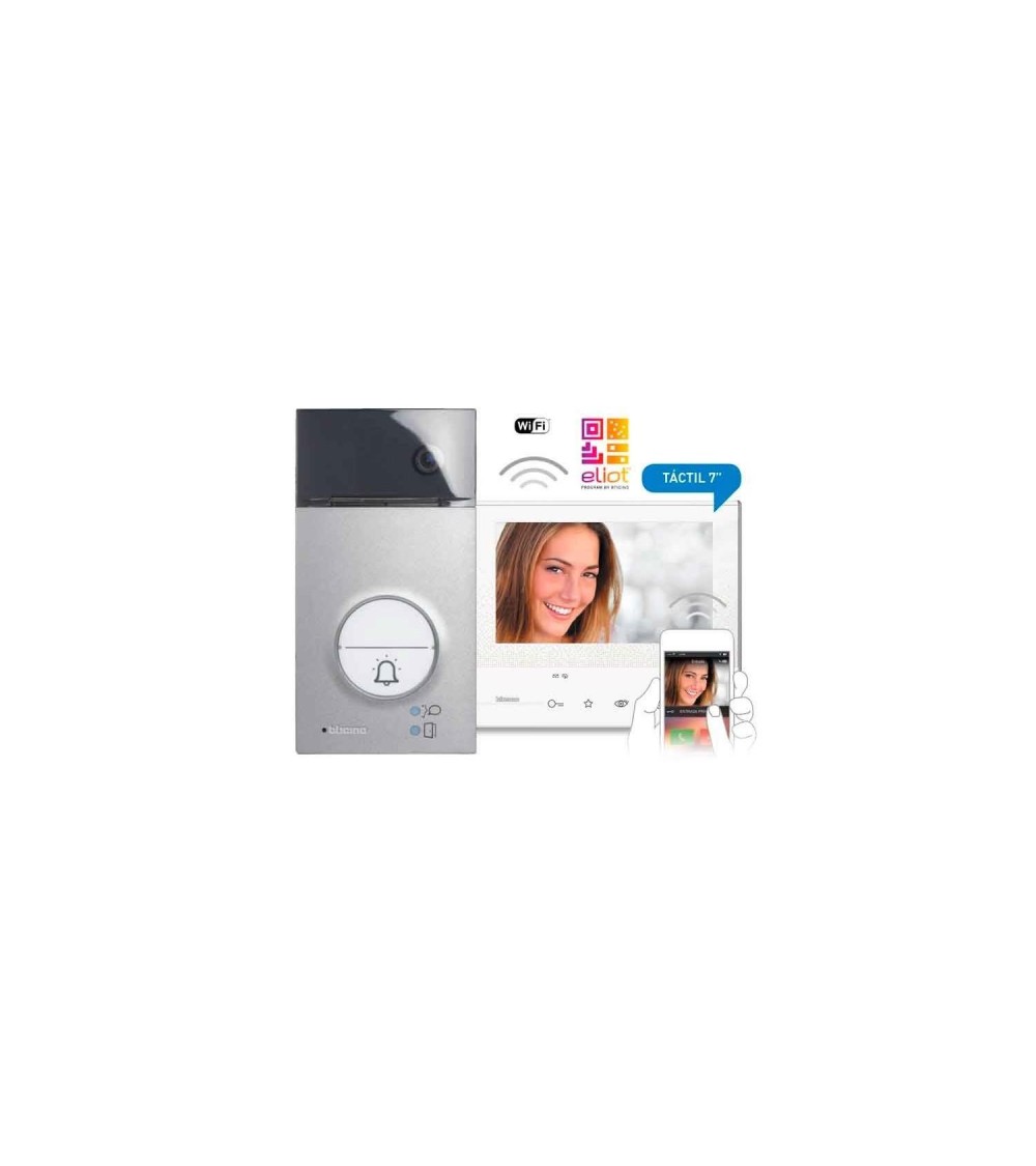 Kit Visiophone 1 Logement 2 Fils avec Panneau LINEA 3000 et Moniteur CLASSE 100 X13E BTICINO 363911 - 78553 - vue 1