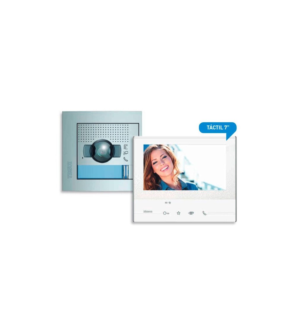 Kit Visiophone 1 Logement 2 Fils avec Panneau SFERA NEW et Moniteur CLASSE 300 V13E TEGUI 376161 - 78486 - vue 1