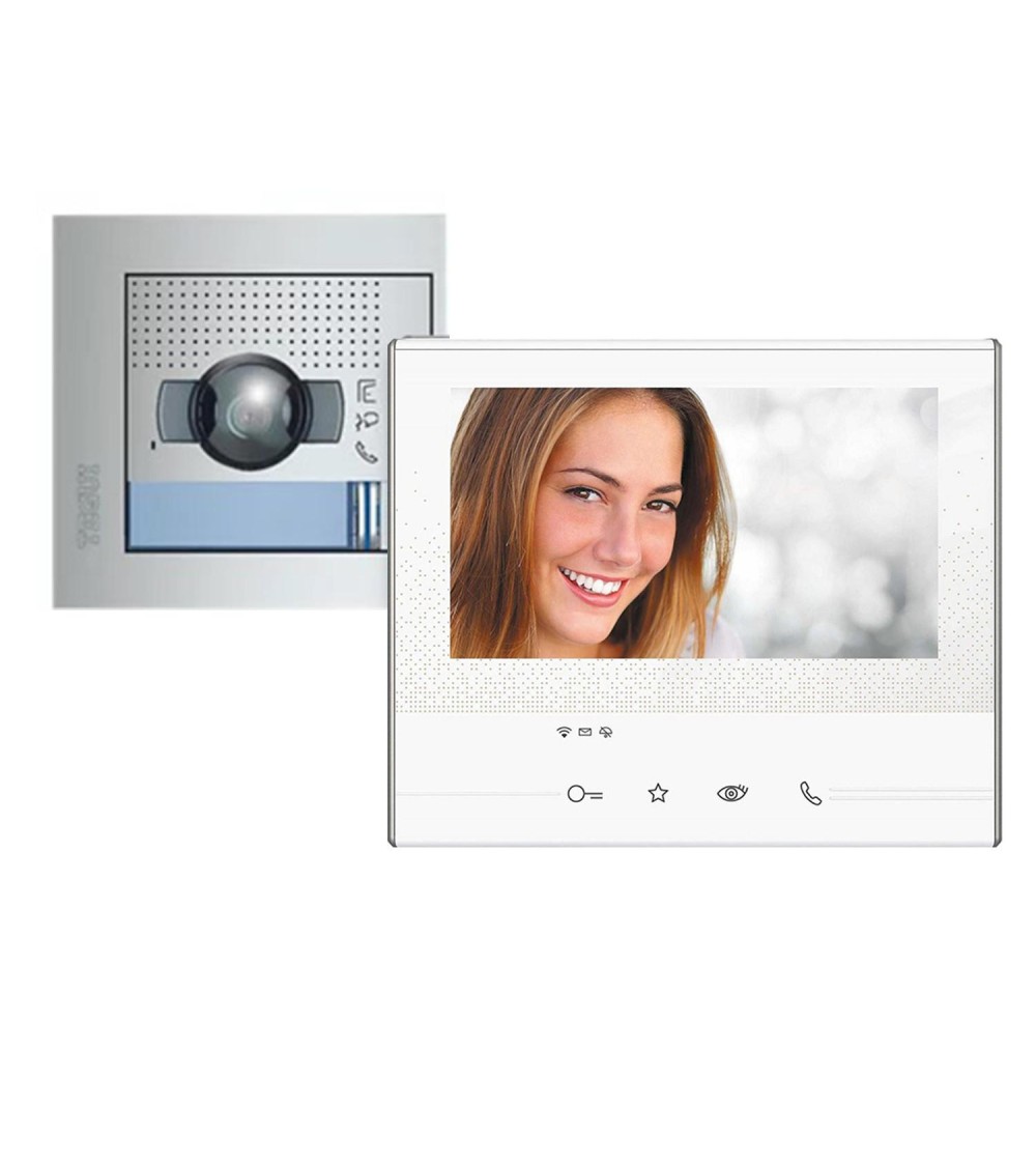 Kit Visiophone 1 Logement 2 Fils avec Panneau SFERA NEW et Moniteur CLASSE 300 X13E TEGUI 376171 - 78492 - vue 1