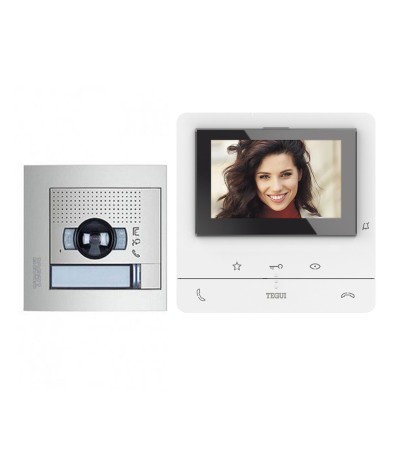 Kit Visiophone 1 Logement 2 fils avec Panneau SFERA NEW et Moniteur Mains Libres CLASSE 100 Basic TEGUI 379111