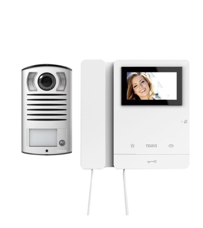 Kit Visiophone 2 Logements 2 Fils avec Panneau LINEA 2000 et 2 Moniteurs Serie 8 TEGUI 378122