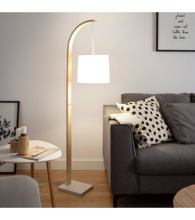 Lampadaire Bois et Textile Haakon - 89809 - vue 3