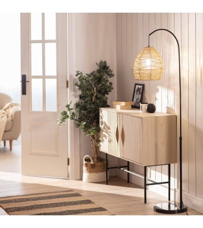 Lampadaire Métal et Papier Tressé Beyawo - 77343 - vue 4