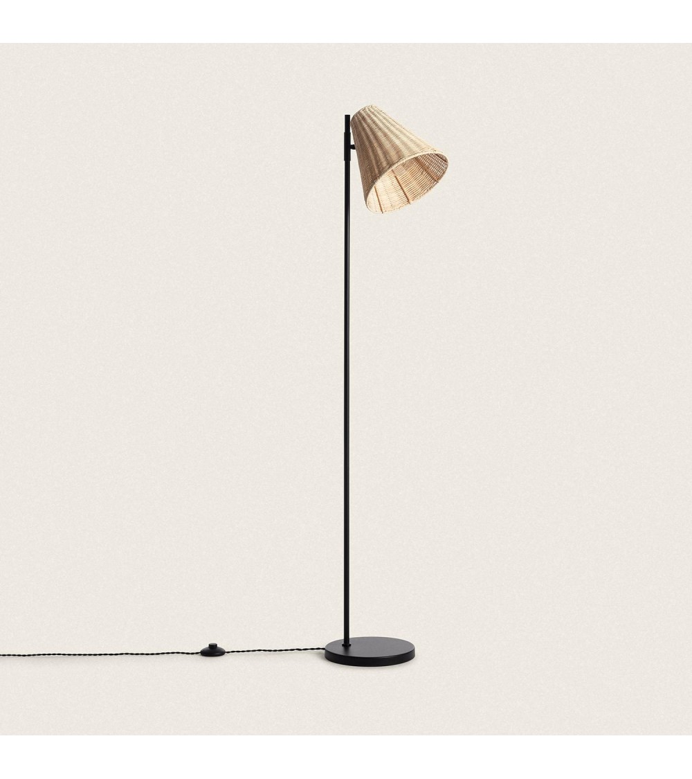 Lampadaire Métal et Rotin Cesto - 100480 - vue 1