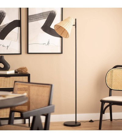 Lampadaire Métal et Rotin Cesto - 100480 - vue 4