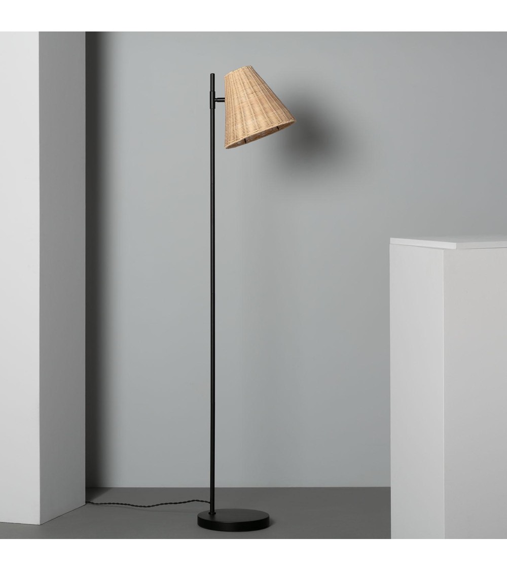 Lampadaire Métal et Rotin Cesto - 91168 - vue 1