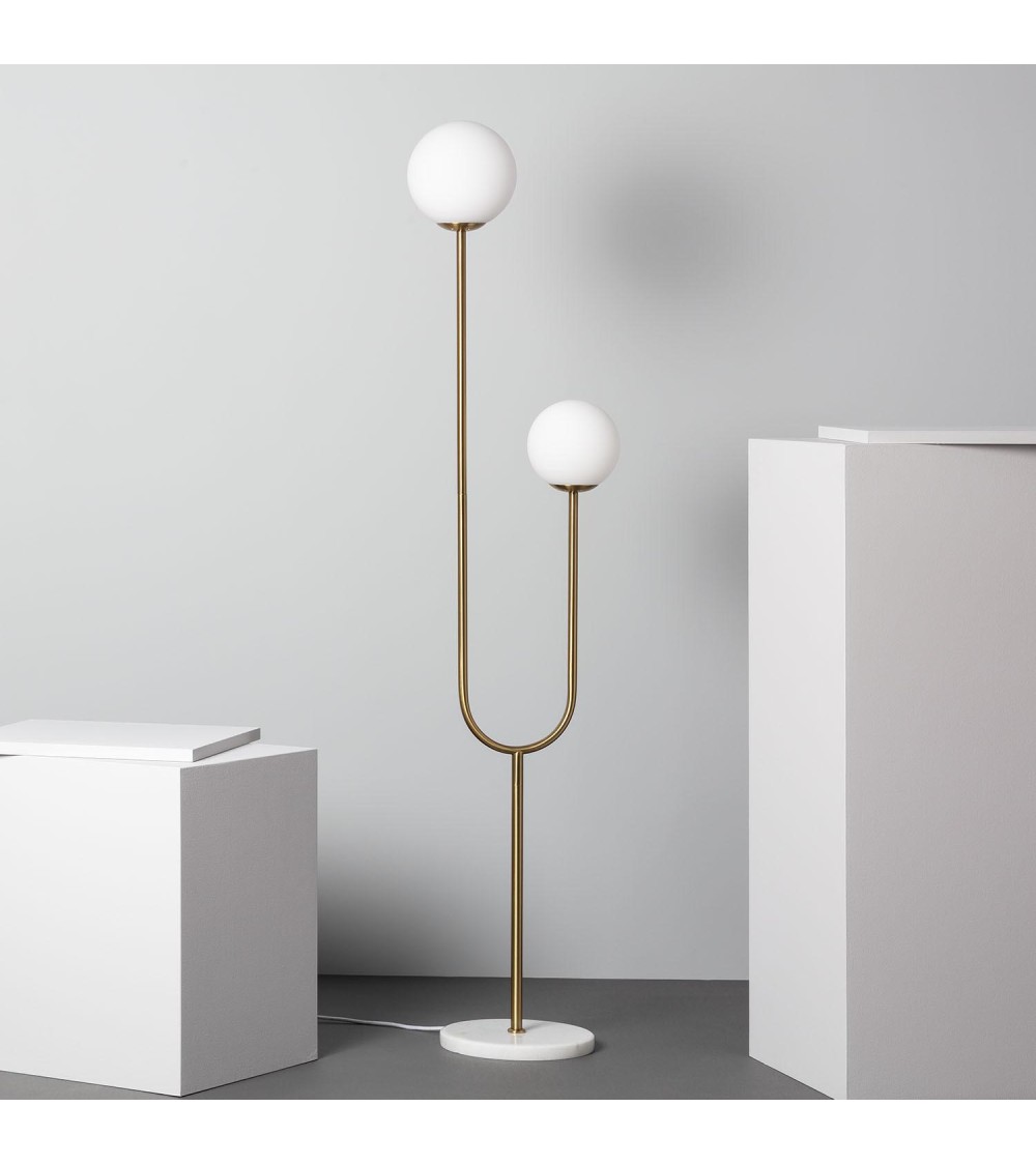 Lampadaire Métal et Verre Moonlight Brass 2 Spots - 98319 - vue 1