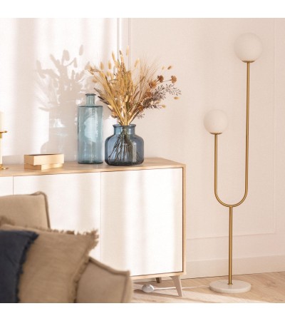 Lampadaire Métal et Verre Moonlight Brass 2 Spots - 98319 - vue 2