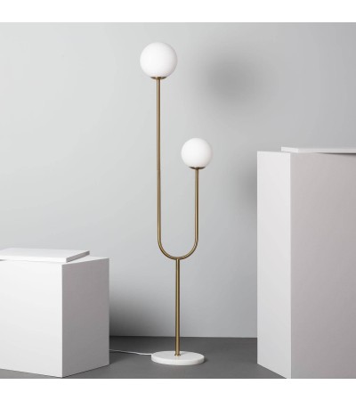 Lampadaire Métal et Verre Moonlight Brass 2 Spots - 98319 - vue 3