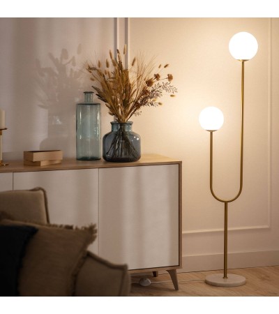 Lampadaire Métal et Verre Moonlight Brass 2 Spots - 98319 - vue 5