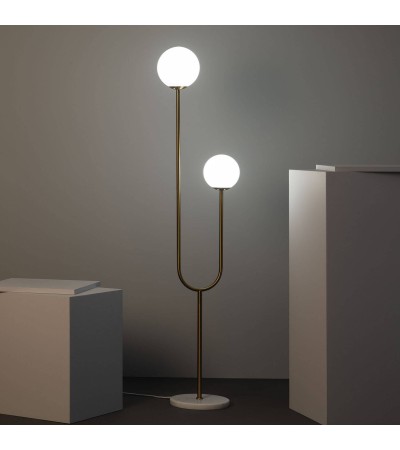 Lampadaire Métal et Verre Moonlight Brass 2 Spots - 98319 - vue 6