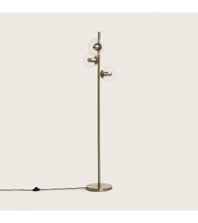 Lampadaire Métal et Verre Moonlight Clear 3 Spots