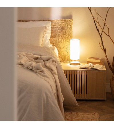 Lampe à Poser Bois et Tissu Roundi Haarle - 77565 - vue 5
