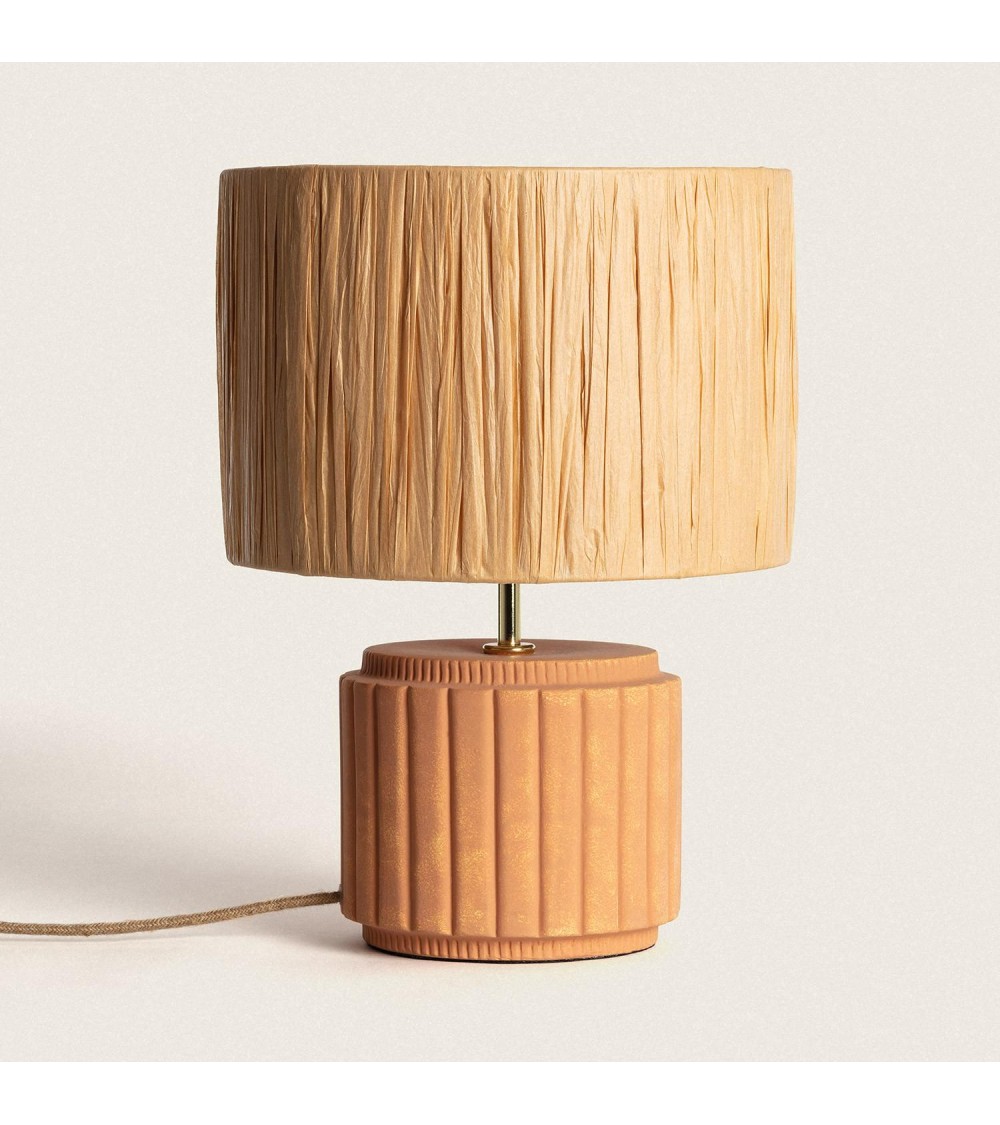 Lampe à Poser Céramique et Raphia Kinney - 103324 - vue 1